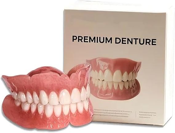 Tuvilo Dentures, Tuvilo Premium Dentures, False Teeth, Soft Denture Reline Kit, Snap On Veneers Teeth,Soft & Safe Moldable False Teeth Set,Silicone Reline Kit for Men and Women (1)