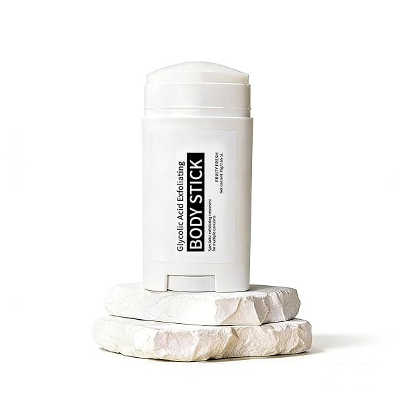 Glycolic Acid Exfoliating Body Stick 75g - Body Scrub Stick for Smoothing Rough Skin, Balm for Underarms, Knees & Elbows, Fragrance-Free