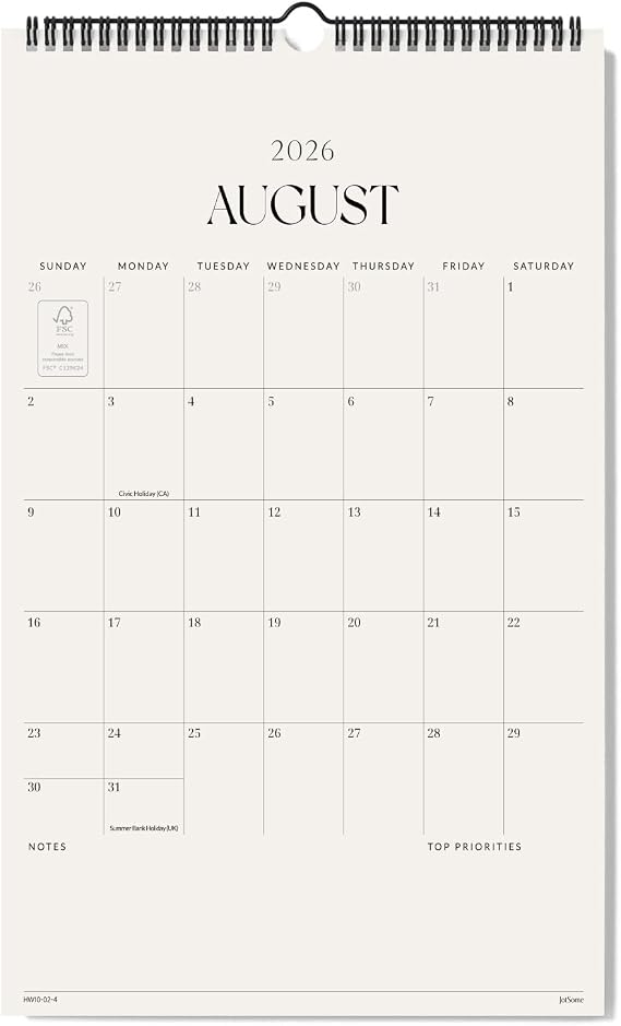 Jotsome Wall Calendar 2026-2027, Academic Monthly Wall Calendar 11"x 17"