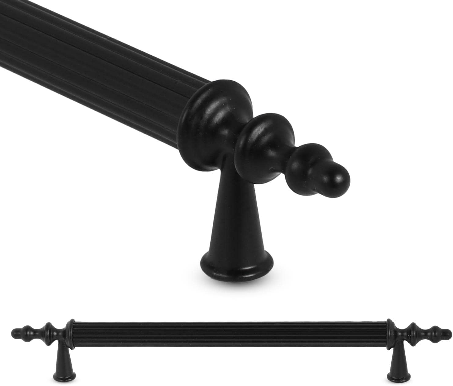 Badem10 Ovacık Drawer Cabinet Cover Handle Handle 160 mm Matte Black Metal Handle 10PCS