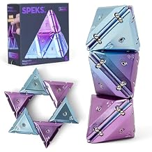 Speks Geode Magnetic Fidget Toy | Sensory Desk Toy for Adults & Teens 14+ | Stress Relief Gift | Pyramid, Chrome Purple