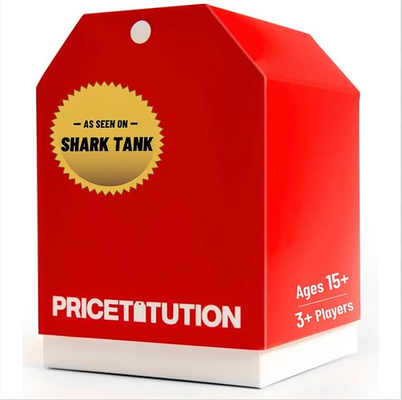 Pricetitution Card Game (from Shark Tank!) - Game Nights, Dinner Parties, Funny Conversations...Play in-Person or Over Video Online! | 3+ Players | Adults 16+ | How Much Money Would it take You to_?!