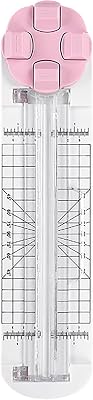 Portable Paper Cutter, Lightweight Plastic Paper Trimmer with Precision Grid and Anti-Slip Base, Dual-Direction Cutting, Ideal for Photo, Cardstock, Copy PaperPink