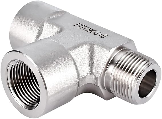 316 Stainless Steel Male Street Tee 1/4'' FNPT 1/4'' MNPT 1/4'' FNPT 7200 psi, SS-PST-NS4