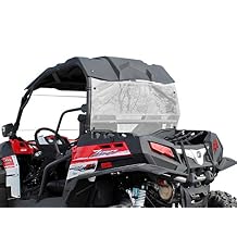 SuperATV Heavy-Duty Rear Windshield for 2014-2022 CFMOTO ZForce 800EX / 2017 CFMOTO ZForce 1000 | Non-Scratch Resistant 1/4" Thick Clear Polycarbonate that is 250x Stronger than Glass | USA Made