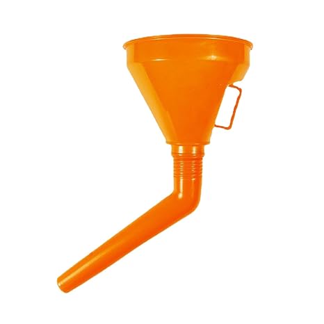 Funnel For Oil Change, Orange Automotive Funnels, Large Mouth Funnel With Filter And Handle, Tank Car Funnels For Water, Transmission, Change Practical And Versatile.