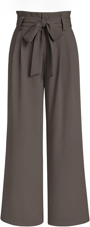 LILLUSORY Wide Leg Paperbag Dress Pants with Removable Belt