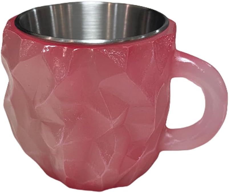 Resin Mineral Crystal Coffee Mugs ,2024 Multi-Colored Mineral Crystal Coffee Mug,Natural Mineral Crystal Coffee Mug,Colorful Crystal Christmas Mugs, Elegant Beautiful Crystal Cup Pink crystal