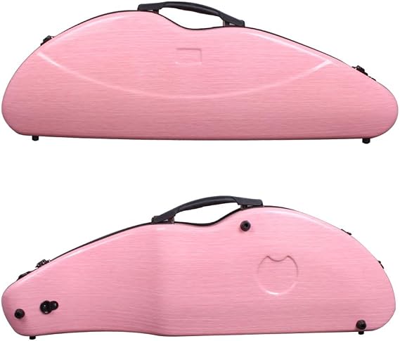 Vetimobato Carbon Fiber Violin Case 4/4 Full Size, Lightweight Hard Shell with Backpack Straps, 2 Bow Holders, Hygrometer & Spacious Accessory Compartment for Ultimate Protection (Pink)