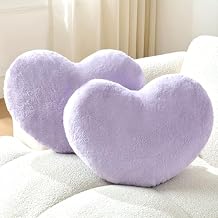2PCS Throw Pillows Heart Pillow Home Decor Decorative Couch Pillows Bed Pillows Outdoor Pillows,Purple 9"*13"
