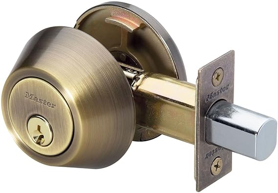 Master Lock DSO0605 Keyed Deadbolt, Antique Brass