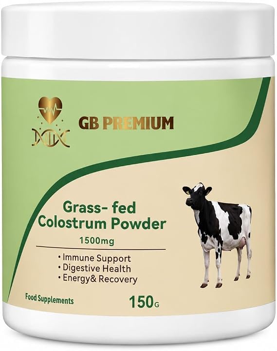 Grass-Fed Bovine Colostrum Powder 1500mg, Pure Colostrum Supplement with IgG Immunoglobulins, Unflavoured, 150g