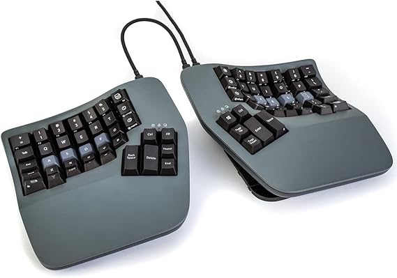 Kinesis Advantage360 Split Ergonomic Keyboard - USB-C | Mechanical Switches | Fully Programmable | Contoured Shape | Adjustable Tenting | PBT Keycaps