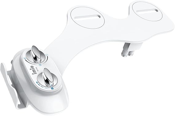 BD158 Ultra-Slim Bidet Attachment for Toilet - Non-Electric Mechanical Bidet Toilet Seat Attachment with Self-Cleaning Nozzle & Adjustable Fresh Water Pressure - Easy DIY Installation, White