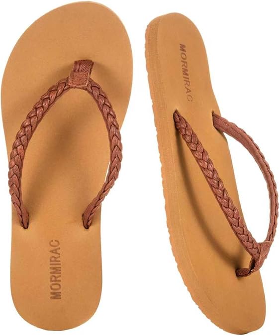 Womens Slim Braided Flip Flops Beach Thong Sandals
