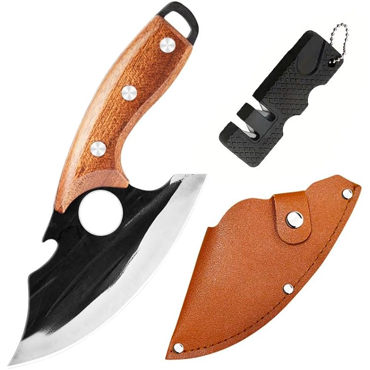 Meat Cleaver,7.4 inch Kitchen Knife,Sharp Blade Easy Cleaning for Home Kitchen & Restaurant,Outdoor Camping BBQ,Lightweight and Portable