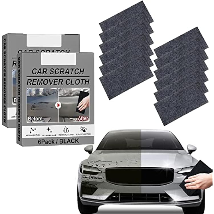 Upgraded Nano Car Scratch Remover Cloth, Nano Sparkle Cloth for Car Scratches, Multi-Purpose Reusable Magic Car Scratch Repair Nano Cloth, Erase Car Scratches, Surface Polishing 2 Pack - 12 Pcs