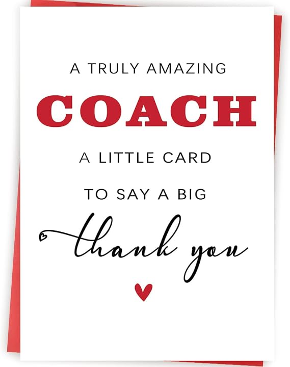 Thank You Coach Card, Sports Coach Appreciation Gift