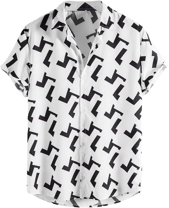 LCMTWX Mens Short Sleeve Button Down Shirts Mens Fashion and Leisure Color Matching Lapel Button Half Short Sleeve Shirts