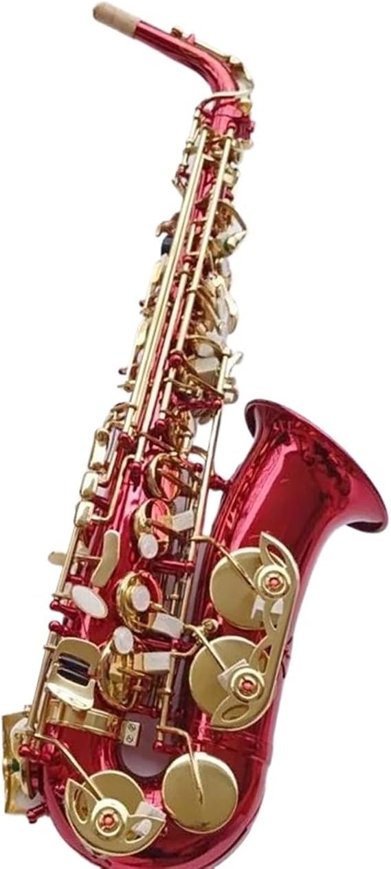 Professional Saxophone Red Alto Saxophone E-Flat Brass Music Instrument Sax With Case Professional Level