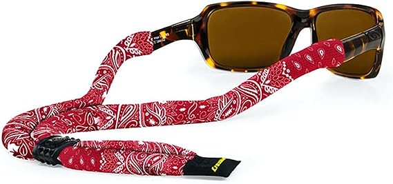 Croakies Suiters Glasses Strap, Bandana Red