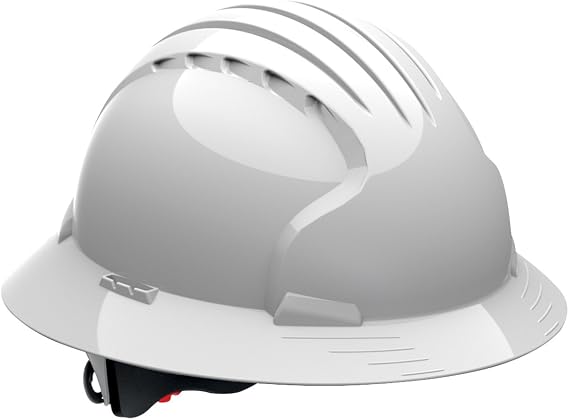 Evolution Deluxe 6161 JSP 280-EV6161-10 Class E Full Brim Lineman's Hard Non-Vented Hat, White