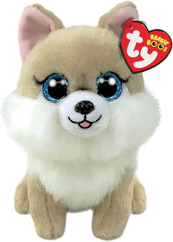 Ty Beanie Boo Honeycomb The Tan Dog - 6 inch, White