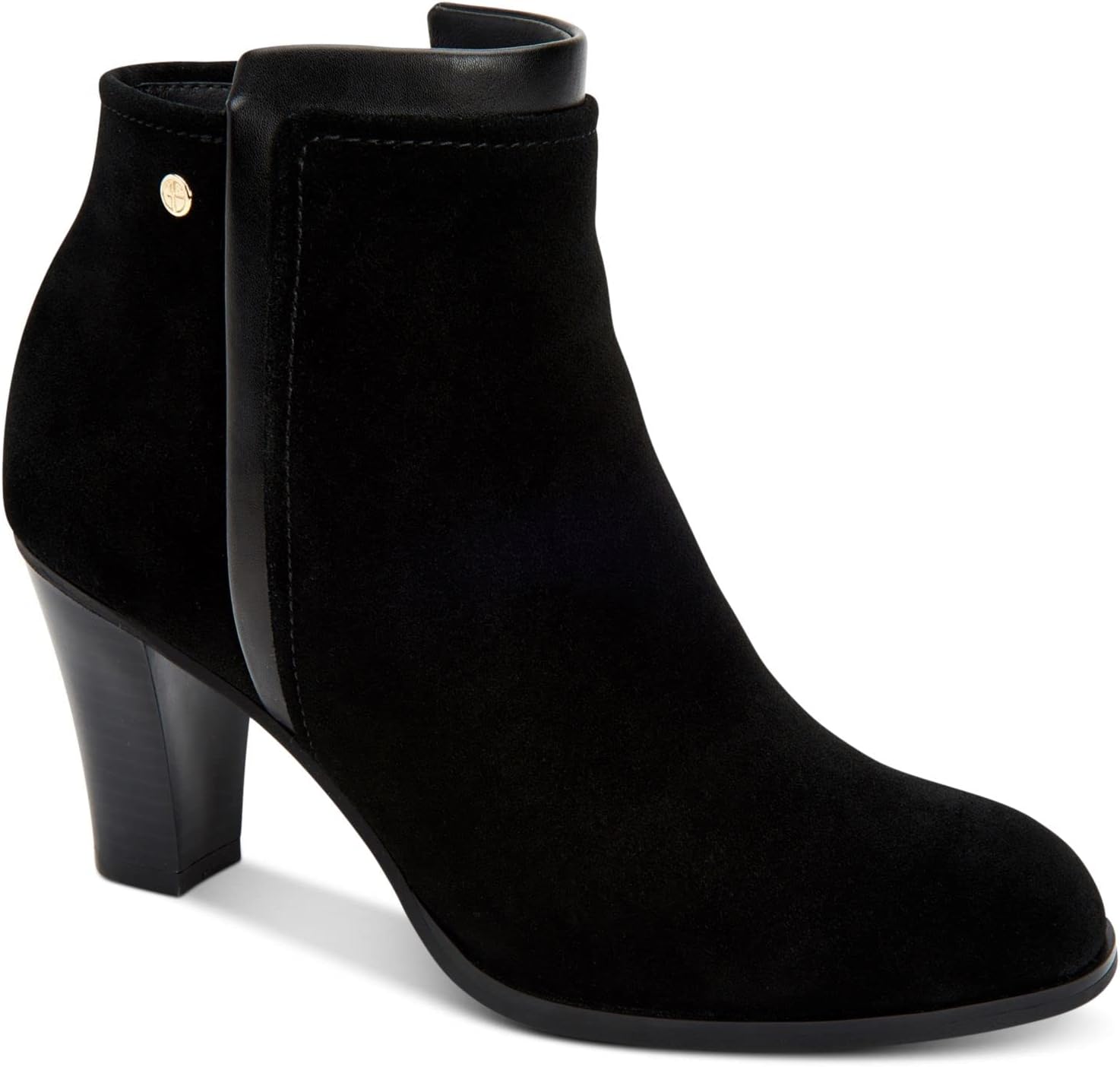 Giani Bernini Womens Black Comfort Non-Slip Water Resistant Belle Round Toe Block Heel Zip-Up Leather Dress Booties 11 M