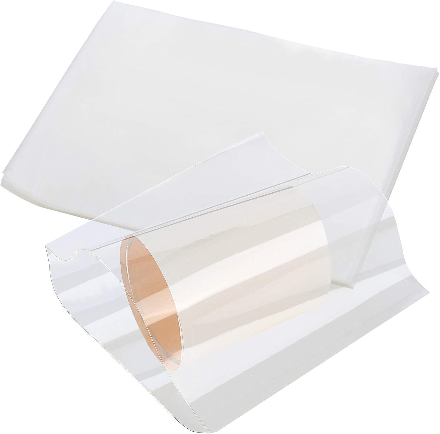 Shrink Wrap Bags PVC Clear Sublimation Shrink Wrap Sleeves Double-Port Heat Shrink Bag for Phone Case, Bottles, Mugs, Cups, Tumblers, Packaging Soap, Candles, Jars 100 Pieces,4.3 x 8 Inch