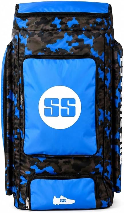 SS Cricket Blue Duffle Kit Bag, Backpack (Color - Blue Camo)