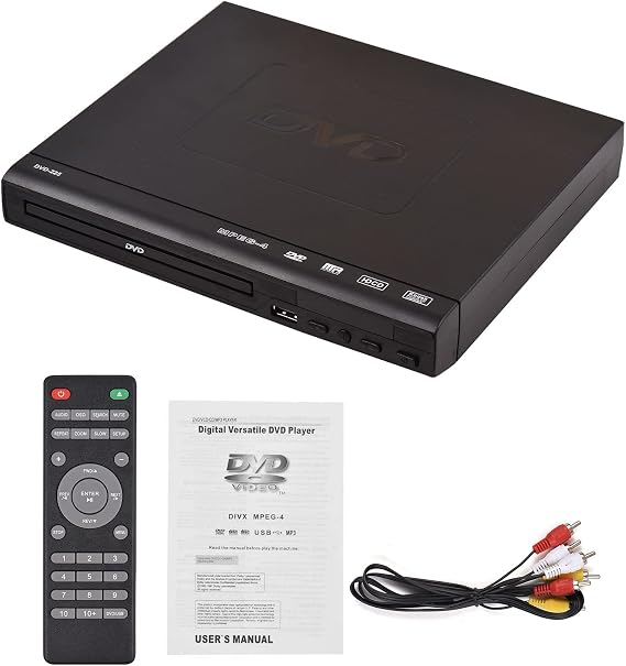 fangzi Home DVD Player, DVD-225 Home DVD Player DVDCD Disc Player with Digital Multimedia Player AV Output