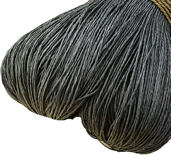 500g Hand Crocheted Raffia Straw Yarn Knitting Materials - Black Beach Bag & Summer Sun Hat Yarn