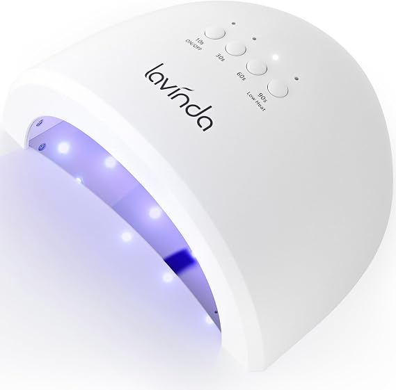 Lavinda UV LED Nail Lamp for Gel Polish, 48W Nail Dryer with Premium Matte Finish, Fast Curing UV Light with 4 Timers, Smart Sensor & Detachable Base for Hands & Feet Salon Home DIY Manicure