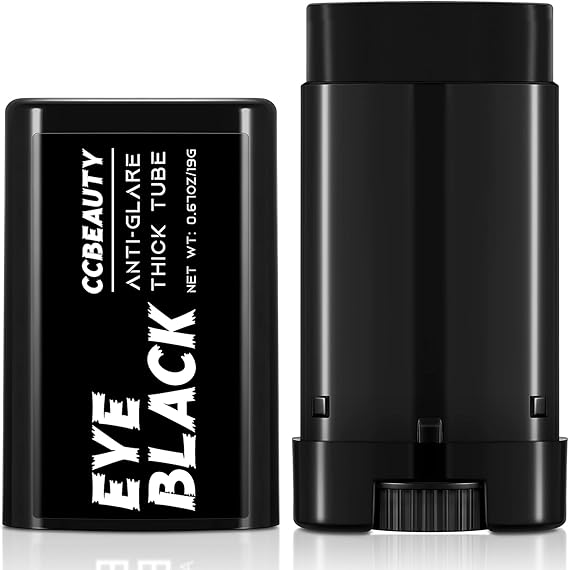 CCBeauty Eye Black, Sweatproof Eyeblack Stick For Baseball Football Softball Lacrosse, Black Face Paint Sports Grease Stick For Pro Performance, Game Day Cheer Playoffs Accessories for Players & Fans