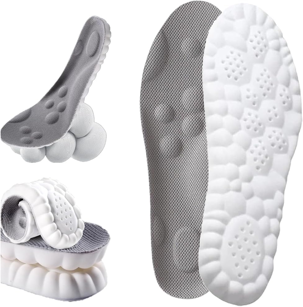 4D Cloud Technology Insoles for Women Man, Cloud Technology Super Soft Comfort Insoles U-Shape Memory Foam, Cloud Feeling, Sports Memory Foam Men 8-8.5Women 9.5-10