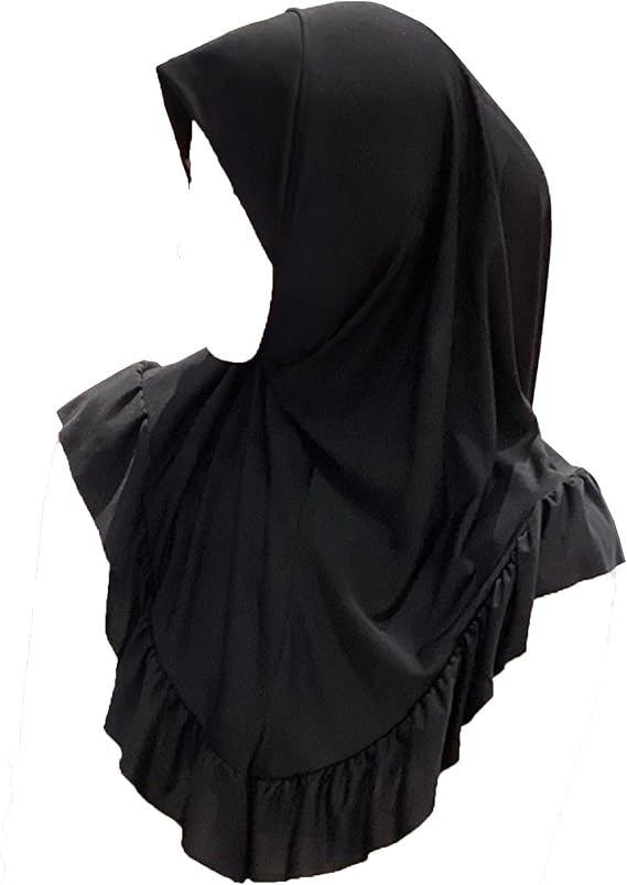 MioCloth Women One Piece Hijabs Elegant Ruffle Trim Soft Beanie Cap Turban Head Wrap Scarf Prayer Veils Headcover