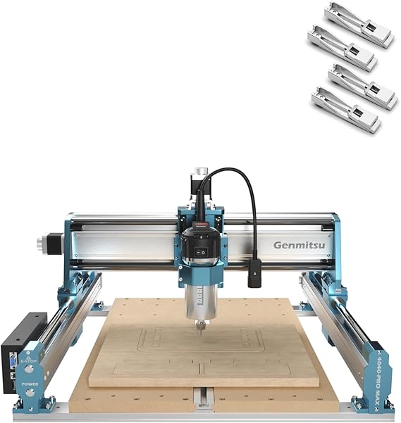 SainSmart Genmitsu 4040-PRO MAX CNC Router + Upgrade CNC Router Vise Clamp for Large Woodworking & Metalworking Project