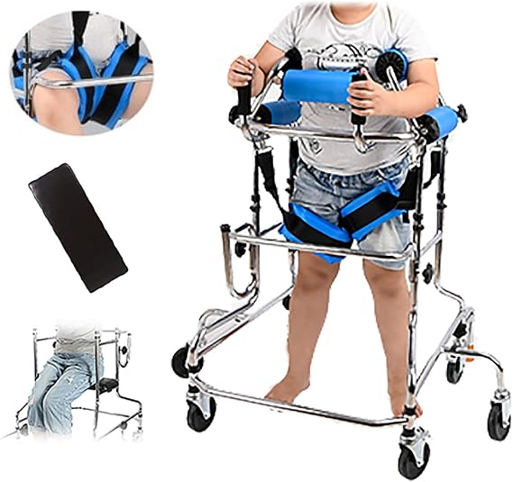 Walkers for Seniors, Walker Children with Cerebral Palsy, Hemiplegia Stroke Rehabilitation Standing Frame Adult Walker Walking Aid for The Disabled (Color : Men, Size : Height: 3.9~4.9ft)