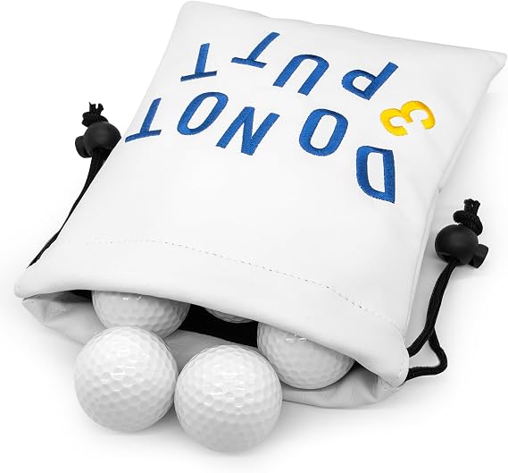 Golf Valuables Pouch - Leather Tee Pouch with Drawstring Closure Golf Gifts
