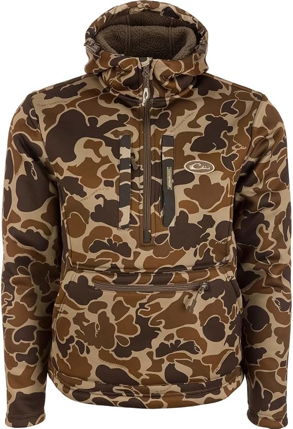 Drake Waterfowl Men's Ultimate Wader 1/4 Zip Hunting Warming Sherpa-lined Breathable Water Repellent 4-way Stretch Hoodie