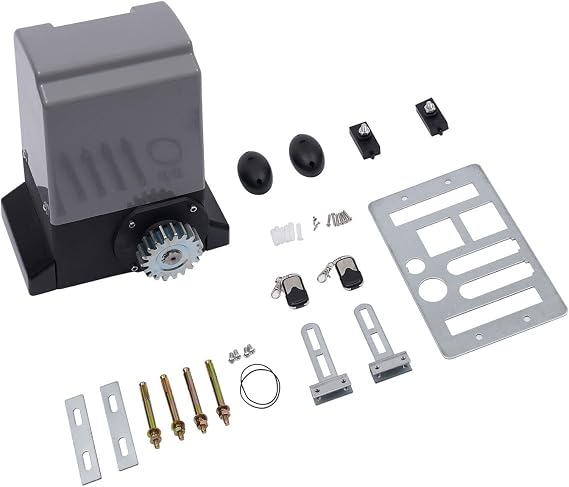 Automatic Sliding Gate Opener Door Operator Driveway Motor with 2 Remote Controls Electric Rolling Driveway Slide Gate Motor for Sliding Gate (550W Gate Opener)