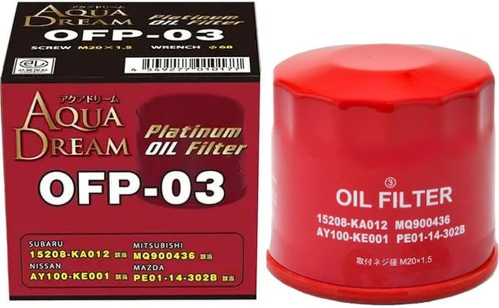 Aqua Dream AD-OFP-03 Automotive Oil Filter Platinum, For Subaru 15208-KA012, OtherNissanMitsubishiMazda