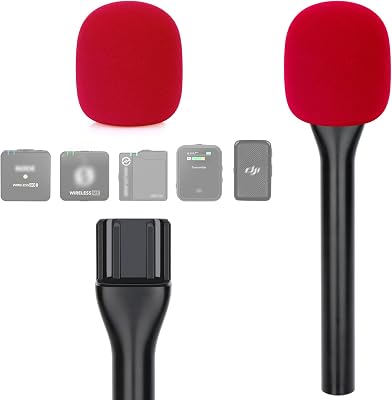 YOUSHARES Handheld Adaptor with Foam Cover, Compatible with Rode and DJI Wireless Microphones for Interviews Red Foam