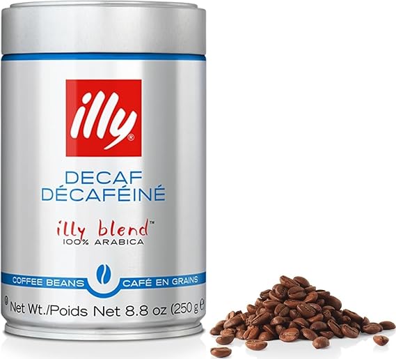 illy Decaf Whole Bean Coffee, Classic Medium Roast Gourmet Blend, 100% Arabica Coffee, 8.8 Ounce (Pack of 1)