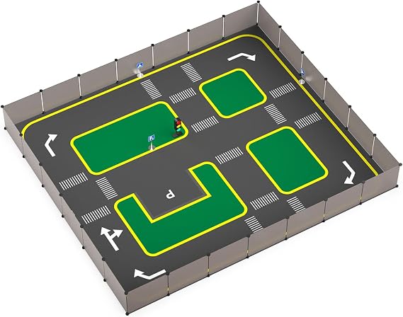Yahboom ROS Robot Mapping Navigation, UV Texture, AI Vision, Autonomous Driving, Large Model Sandbox Track, 3.2m*2.8m (Track-Map+Fence 50pcs)