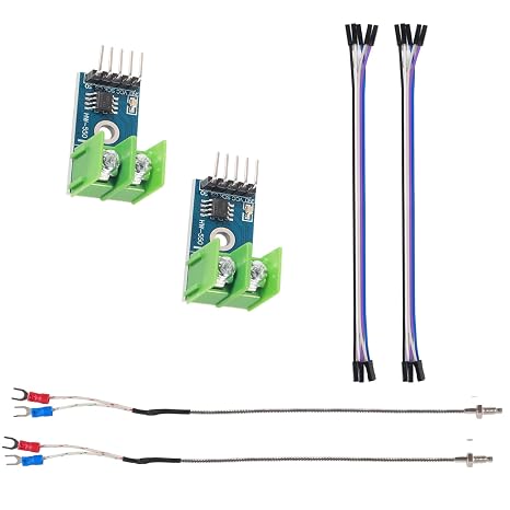 2PCS MAX6675 Module K Type Thermocouple Temperature Sensor DC 3-5V Thermocouple Sensor Set with Cable Cord M6 Screw Test Temperature Degrees Module