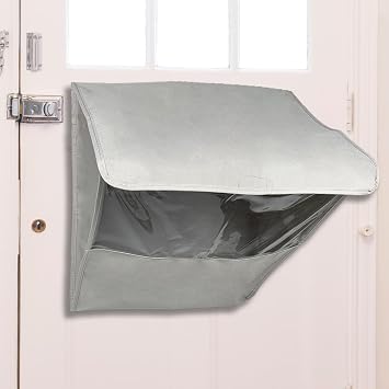 JUIN Mail Slot Catcher for Door: Large Size Dog-Proof Front Door Mailbox Basket Indoor Large Capacity Letter Box Catch Interior Draft Stopper Letterbox Cover for Home Garage Office - Gray