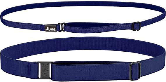 Hipsy Women's Elastic & Adjustable Running Sports Headband Mixed 2-Pack (Wide & Skinny Navy 2pk)