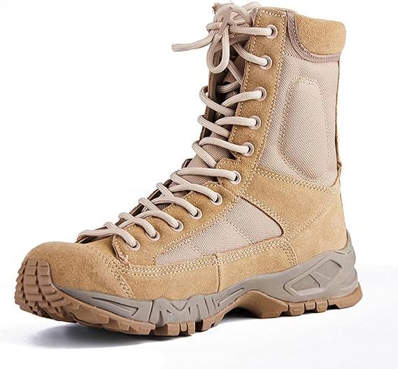 Men Tactical Boots,Hiking High-Tops Combat Shoes Outdoor Jungle Desert Camouflage Military Boots,Beige- 45/UK 10.5/US 11