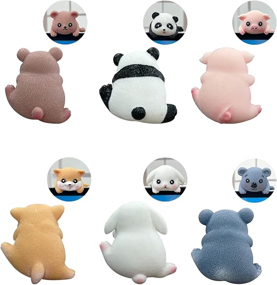 Computer Monitors Decoration 6Pcs Cartoon Animal Figurine Toy Home Decor for Computer Screens Keyboards Dashboard Decors